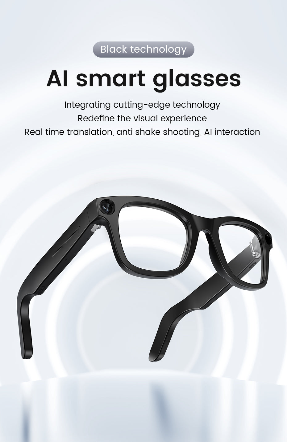 [GOLD] CyanVue AI Smart Glasses – 8MP Camera Glasses with Music & Call Features