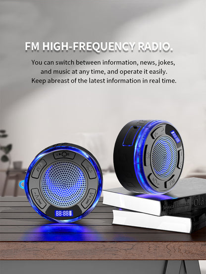 [GOLD] Aquro S3 Ultra – IPX7 Waterproof Shower Speaker with RGB Light & LED Display
