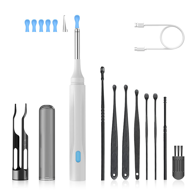 [GOLD] 10MP HD Ear Cleaner Kit with Precision Tweezers & Silicone Scoop