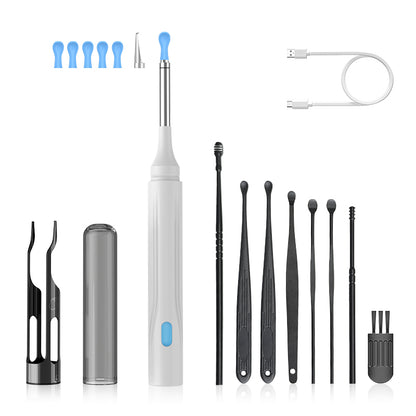 [GOLD] 10MP HD Ear Cleaner Kit with Precision Tweezers & Silicone Scoop