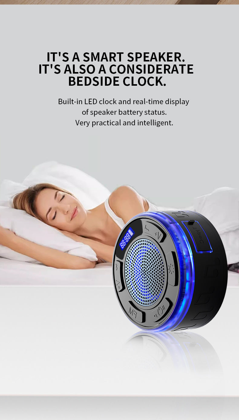 [GOLD] Aquro S3 Ultra – IPX7 Waterproof Shower Speaker with RGB Light & LED Display