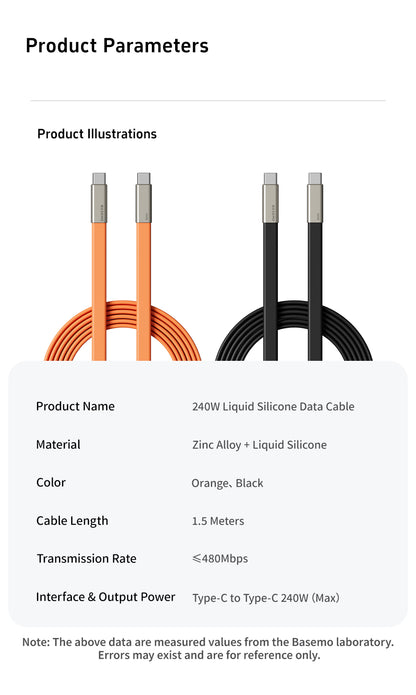 [GOLD] Basemo 2-in-1 240W Charging Cable with Hidden Phone Stand