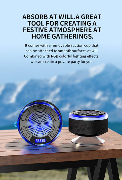 [GOLD] Aquro S3 Ultra – IPX7 Waterproof Shower Speaker with RGB Light & LED Display