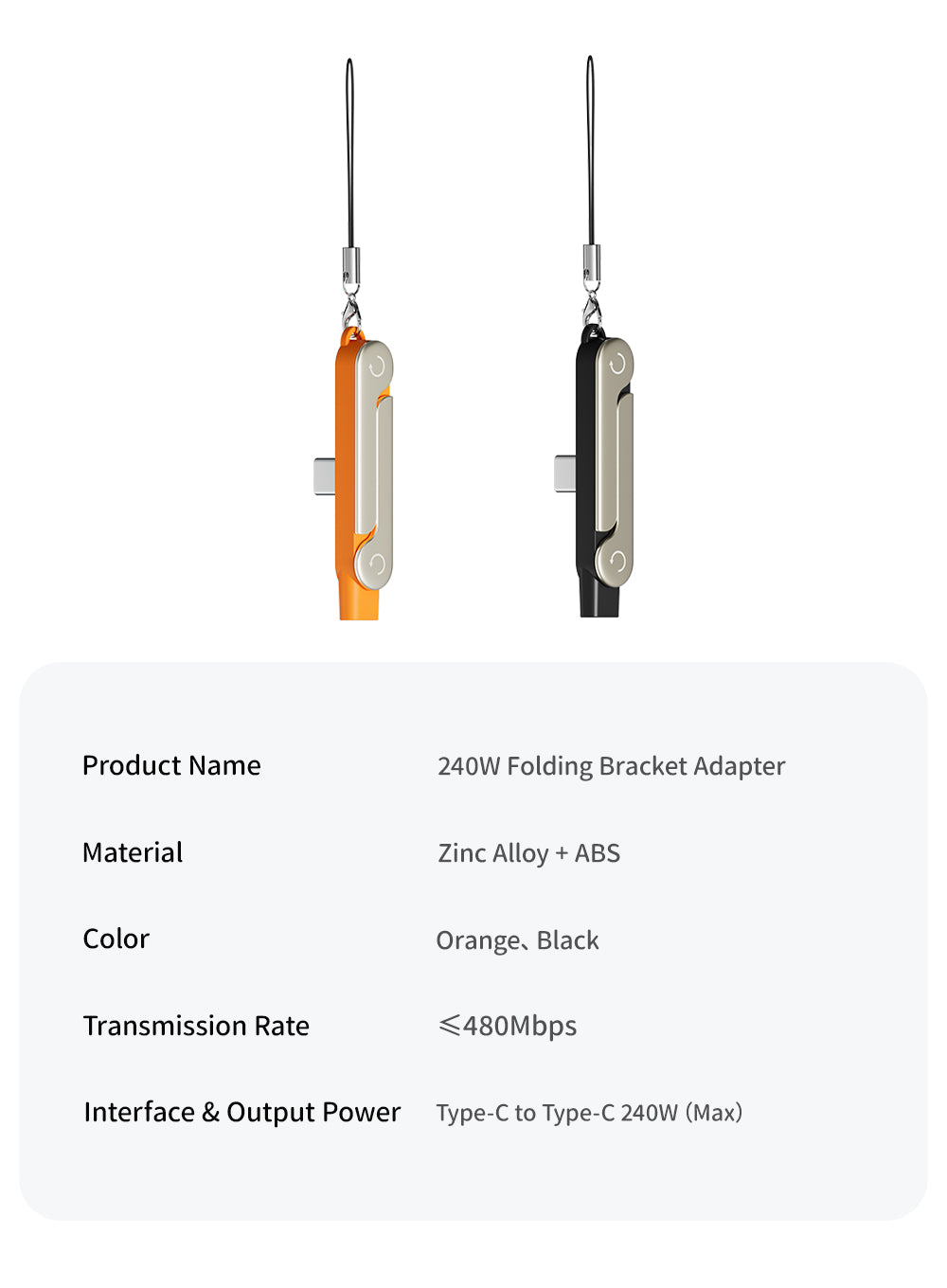 [GOLD] Basemo 2-in-1 240W Charging Cable with Hidden Phone Stand