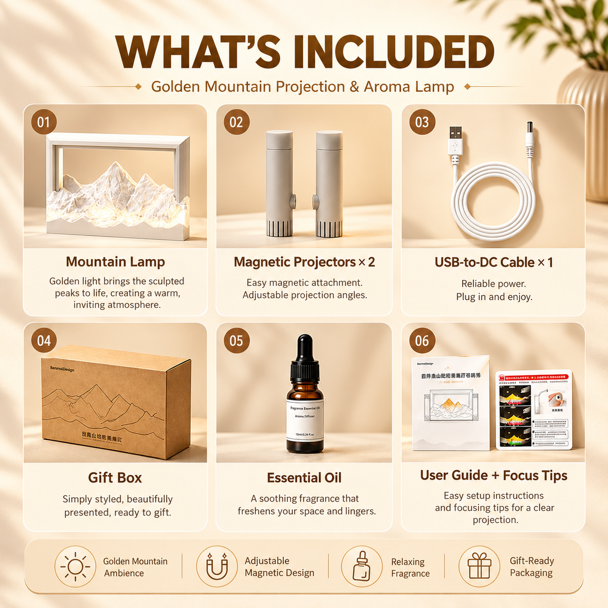 [GOLD #159.Ep444] Golden Mountain 3-in-1 Projection & Aroma Lamp