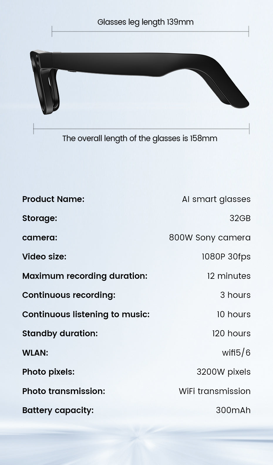 [GOLD] CyanVue AI Smart Glasses – 8MP Camera Glasses with Music & Call Features