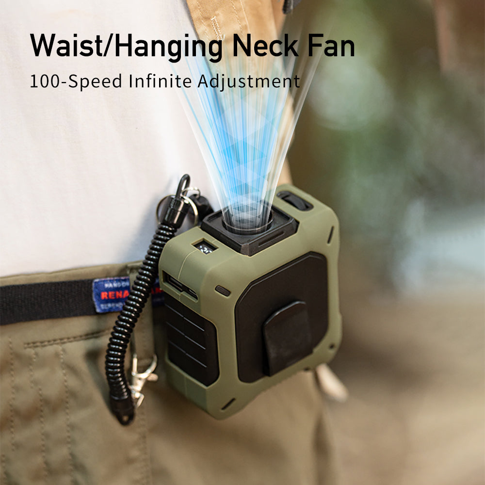 [GOLD] CoolBelt Pro – Wearable Waist Fan & Power Bank with Desktop Stand
