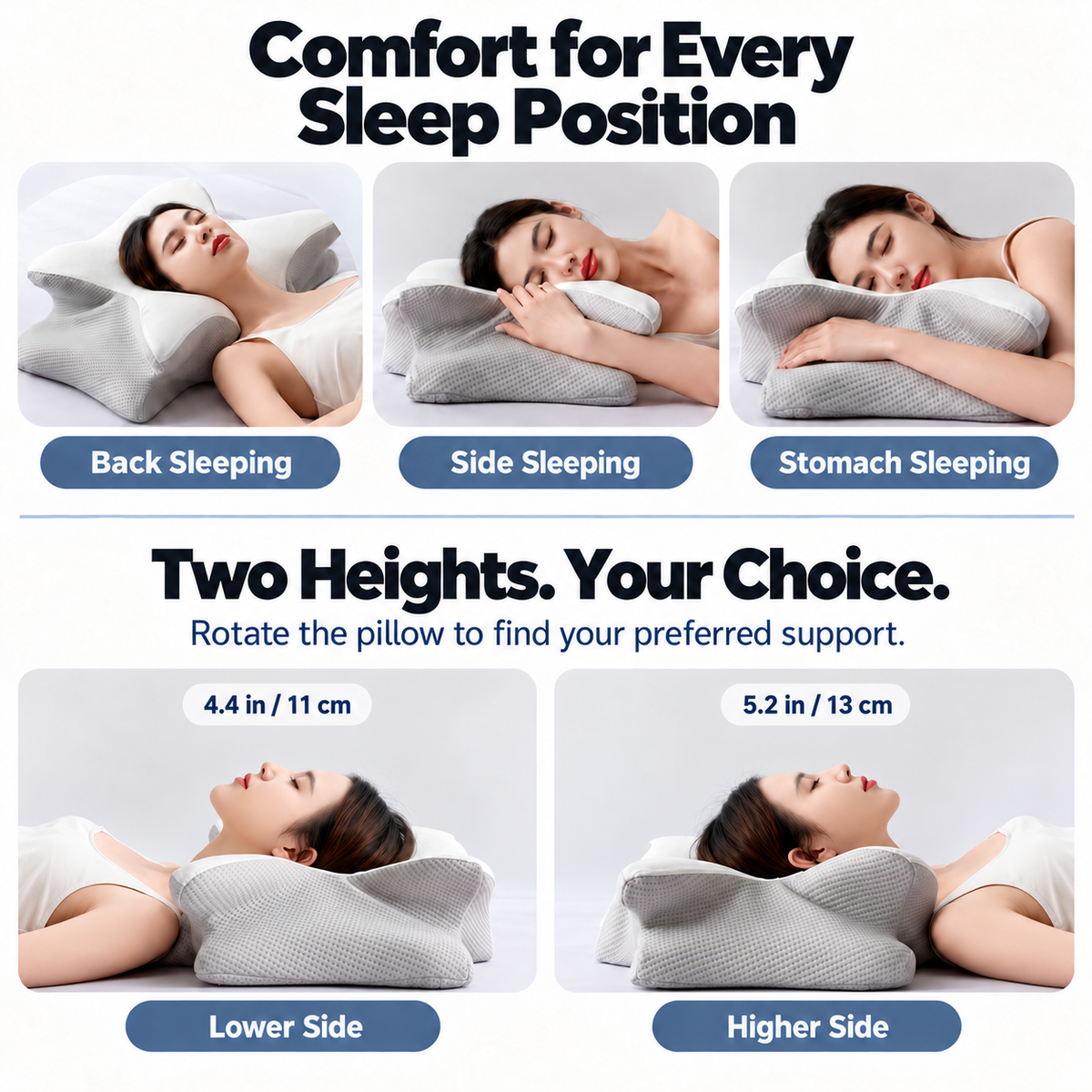 [GOLD #161.Ep448] Pain Relief Ergonomic Butterfly Pillow – Cooling Memory Foam