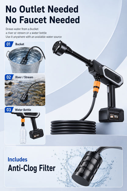 [GOLD] AquaJet Cordless High-Pressure Washer Kit with 7500mAh Battery