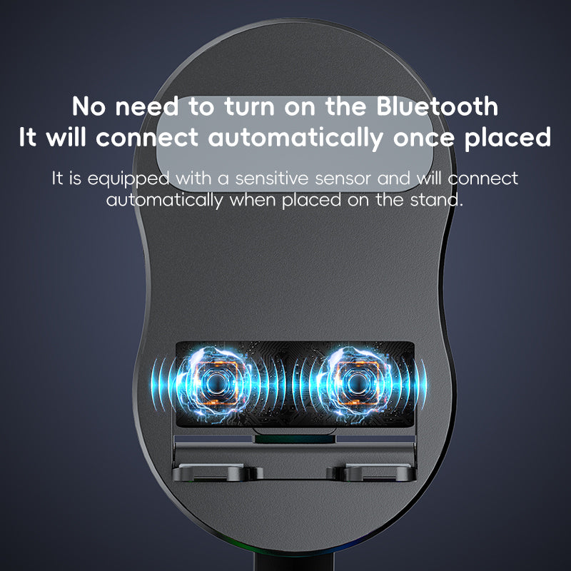 Sonicdrop Dock Magico: Altoparlante & Caricatore Wireless Senza Pairing | Audio Bluetooth Con Base Pieghevole A 360° E Luci LED
