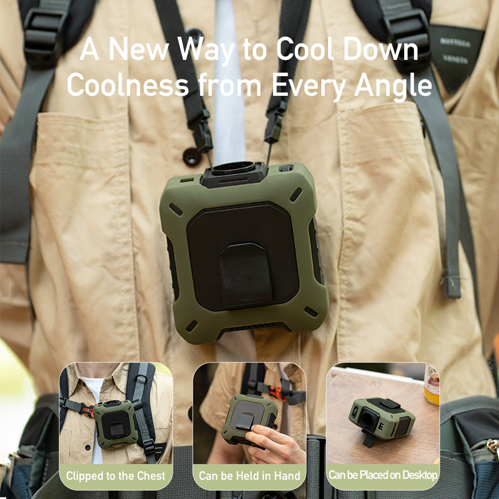 [GOLD] CoolBelt Pro – Wearable Waist Fan & Power Bank with Desktop Stand