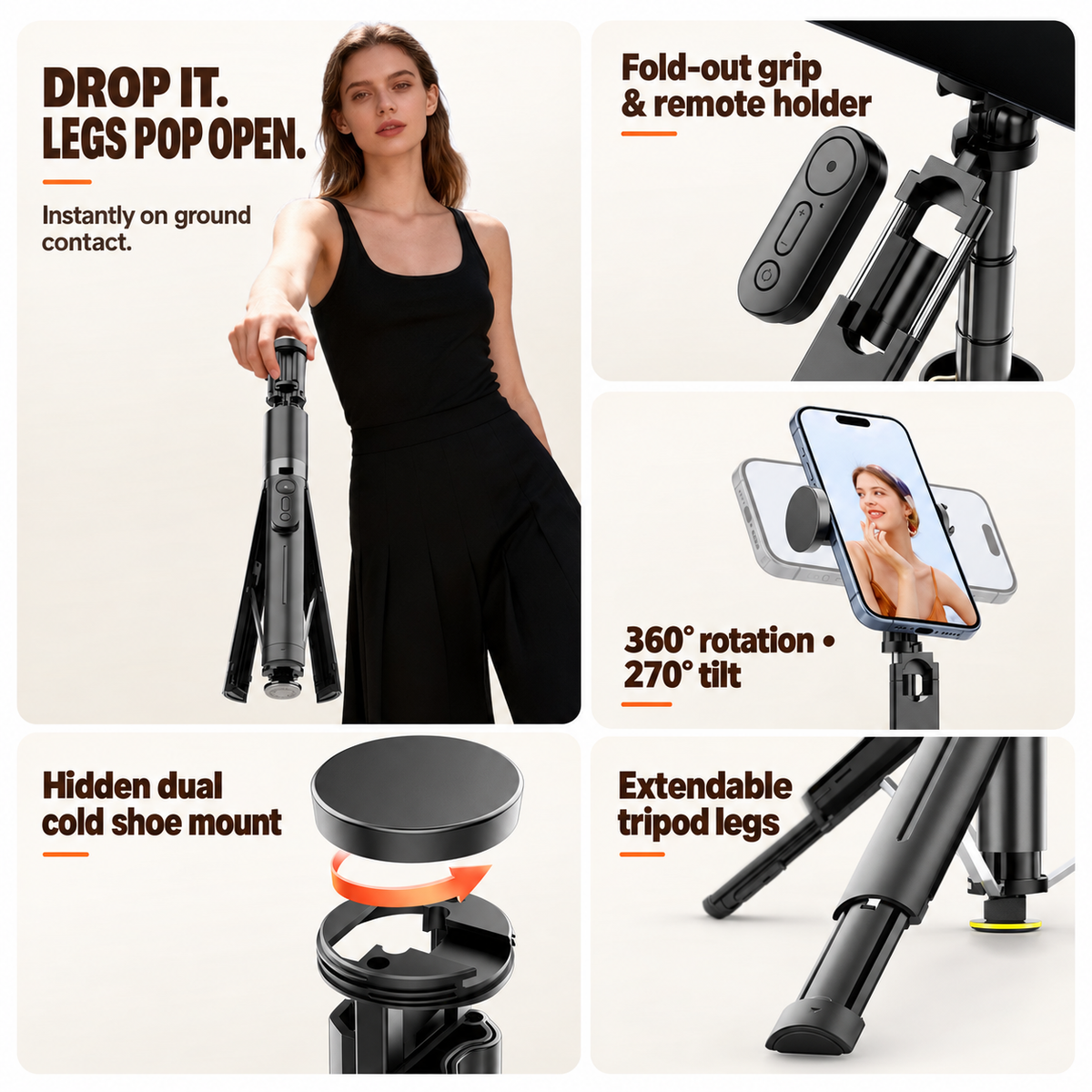 [GOLD #165-Ep.458] PopStand Self-Opening Tripod & Selfie Stick