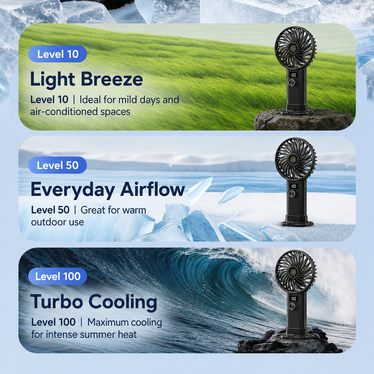 [GOLD] AERVOX HyperJet Brushless 100-Speed Handheld Fan