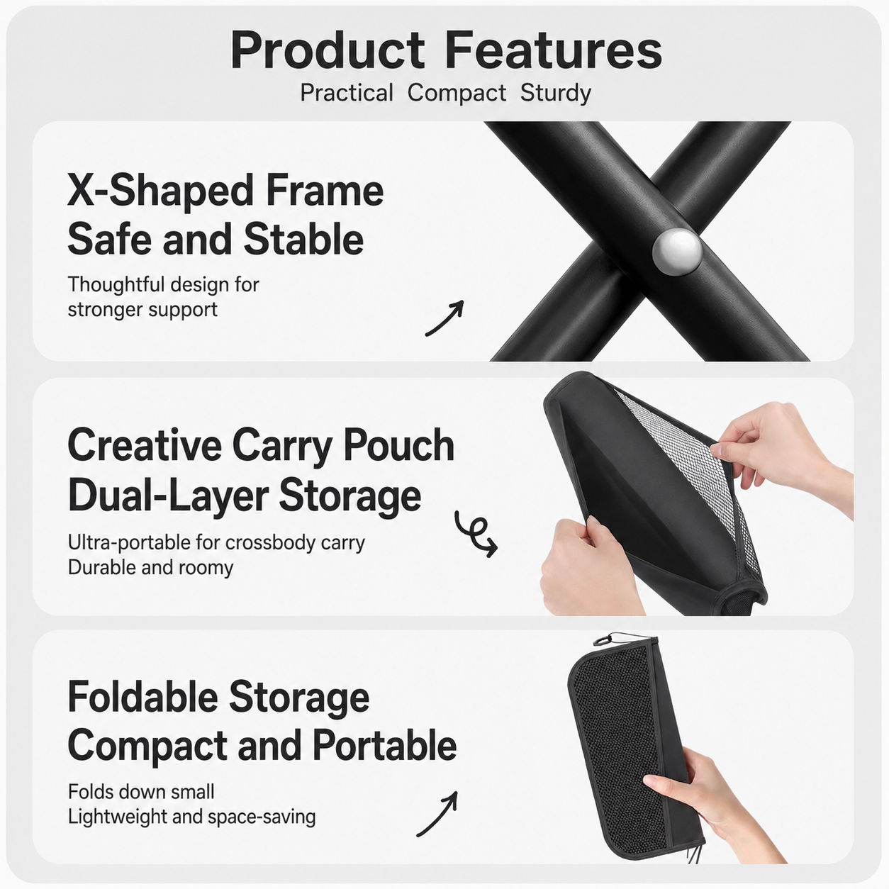 [GOLD] 2-in-1 Folding Stool Crossbody Bag