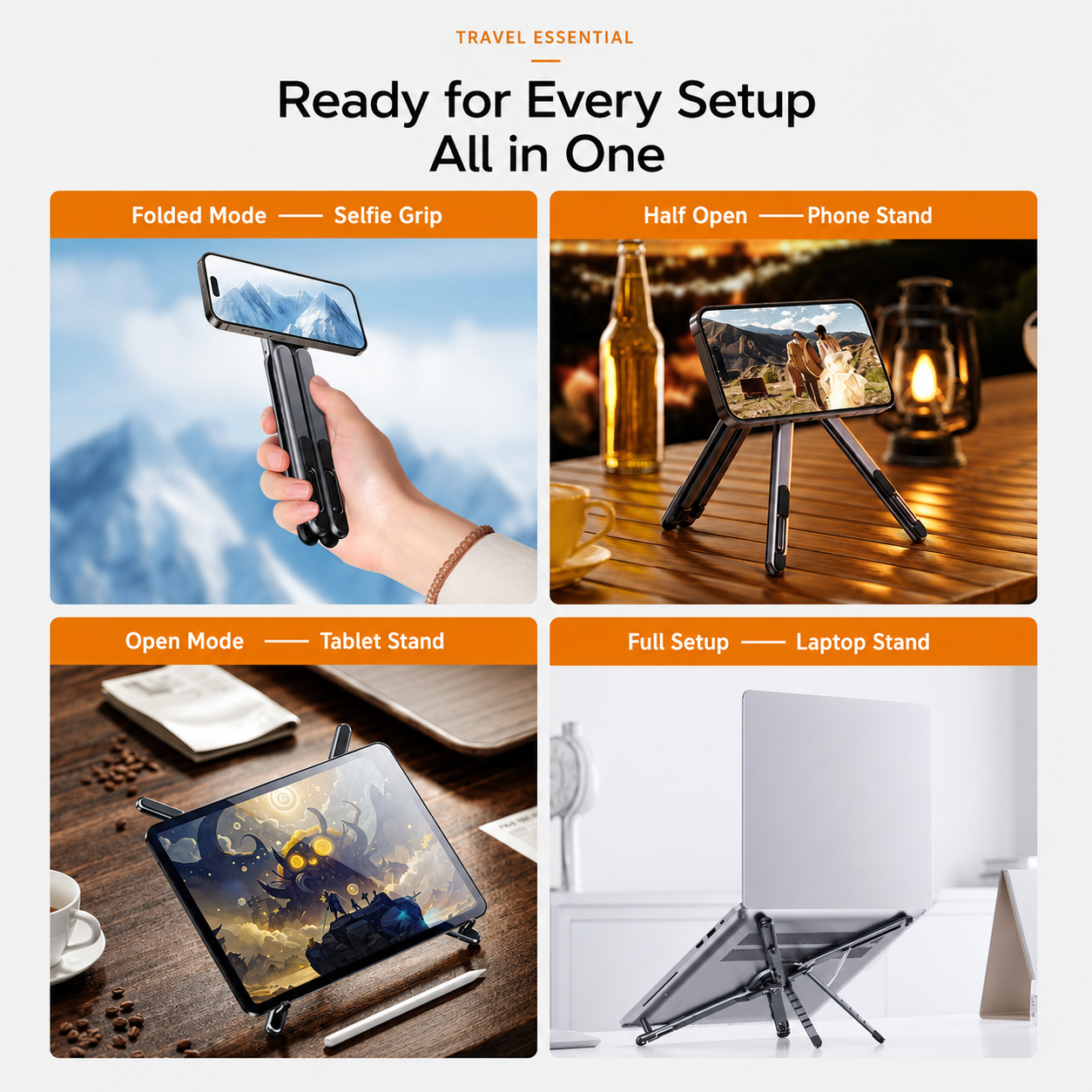 [GOLD] 4-in-1 Foldable Magnetic Device Stand