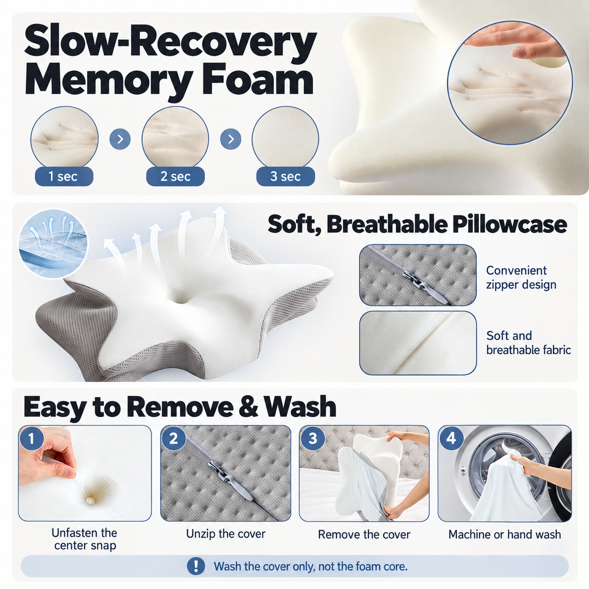 [GOLD #161.Ep448] Pain Relief Ergonomic Butterfly Pillow – Cooling Memory Foam