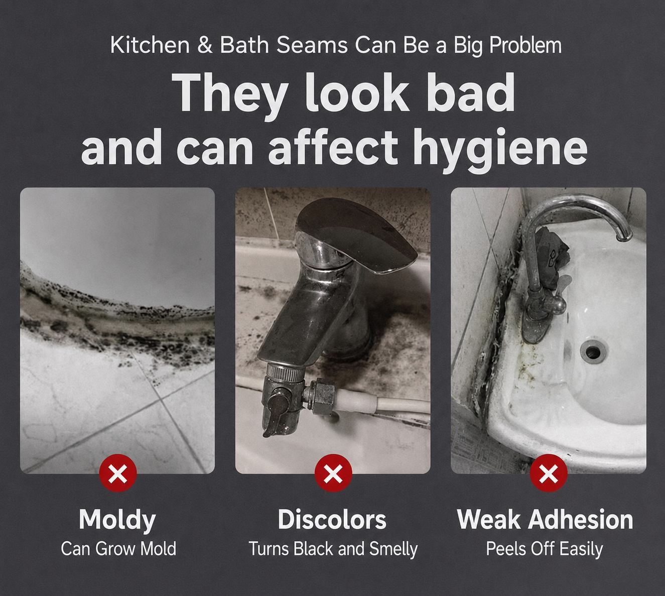 [GOLD] Flexible Kitchen & Bath Waterproof Caulk Sealant