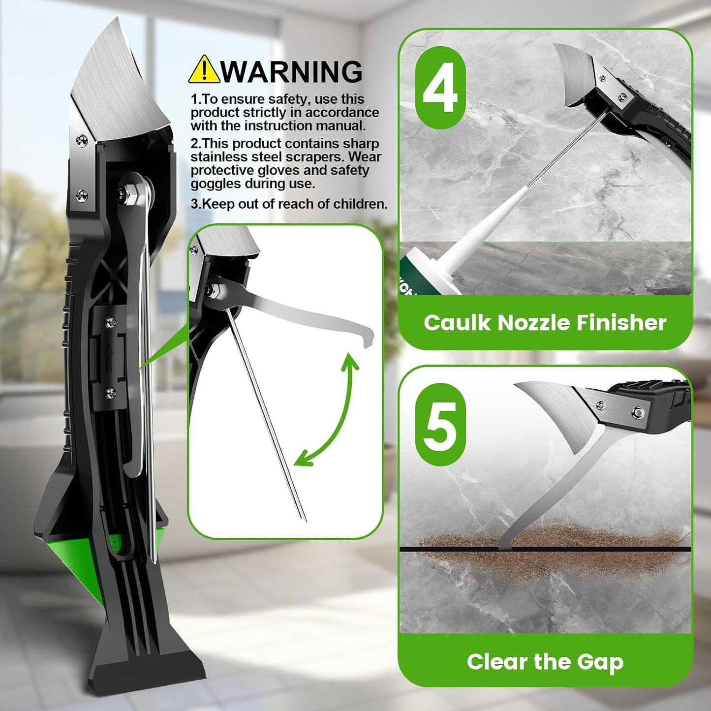 [GOLD] 5-in-1 Caulk Remover & Finishing Tool Kit