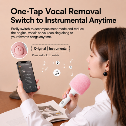 [GOLD] SOAIY All-in-One Bluetooth Karaoke Microphone with Built-In Speaker
