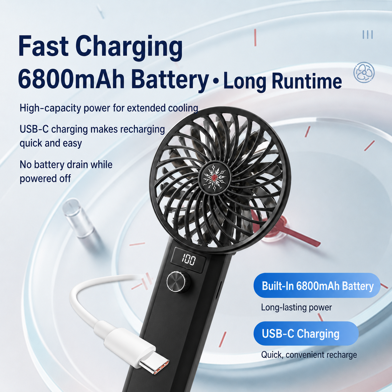 [GOLD] AERVOX HyperJet Brushless 100-Speed Handheld Fan