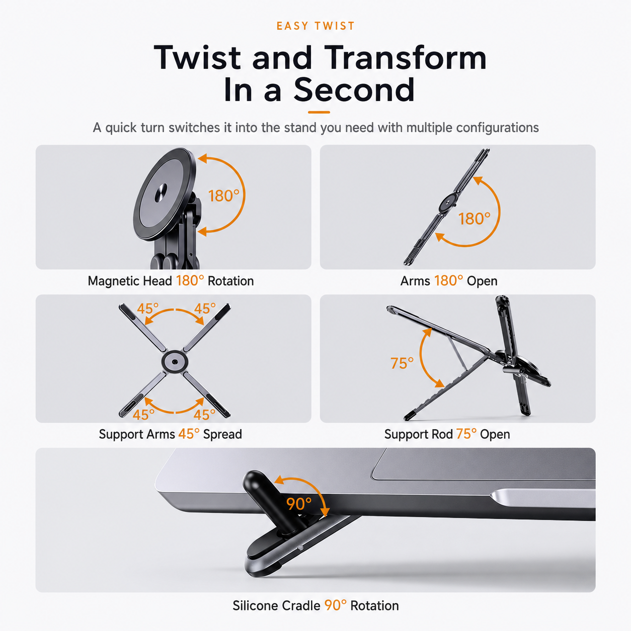 [GOLD] 4-in-1 Foldable Magnetic Device Stand