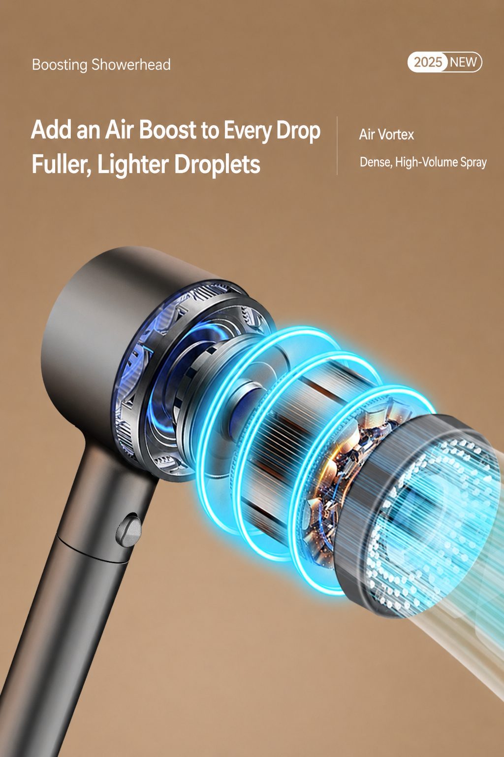[GOLD] TurboFlow 5-Mode Filtered Showerhead with 5 Filter Cartridges