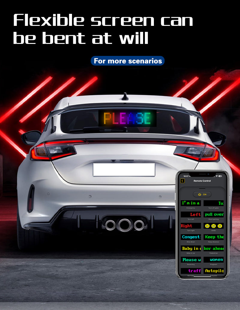 [GOLD] GlowPanel X – Programmable Car LED Display with Smart Remote Control