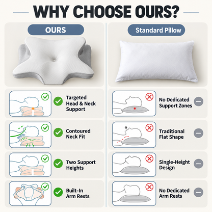 [GOLD #161.Ep448] Pain Relief Ergonomic Butterfly Pillow – Cooling Memory Foam