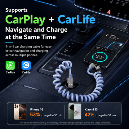[GOLD #154-Ep.438] 4-in-1 240W Self-Coiling 6.6 ft Fast Charging & Data Cable