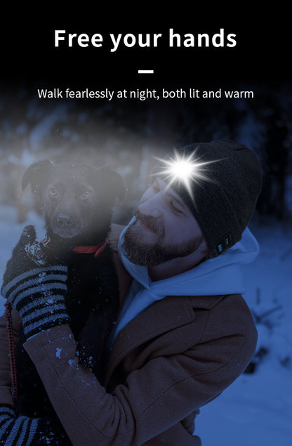 [GOLD] Smart Bluetooth Beanie with Headlamp