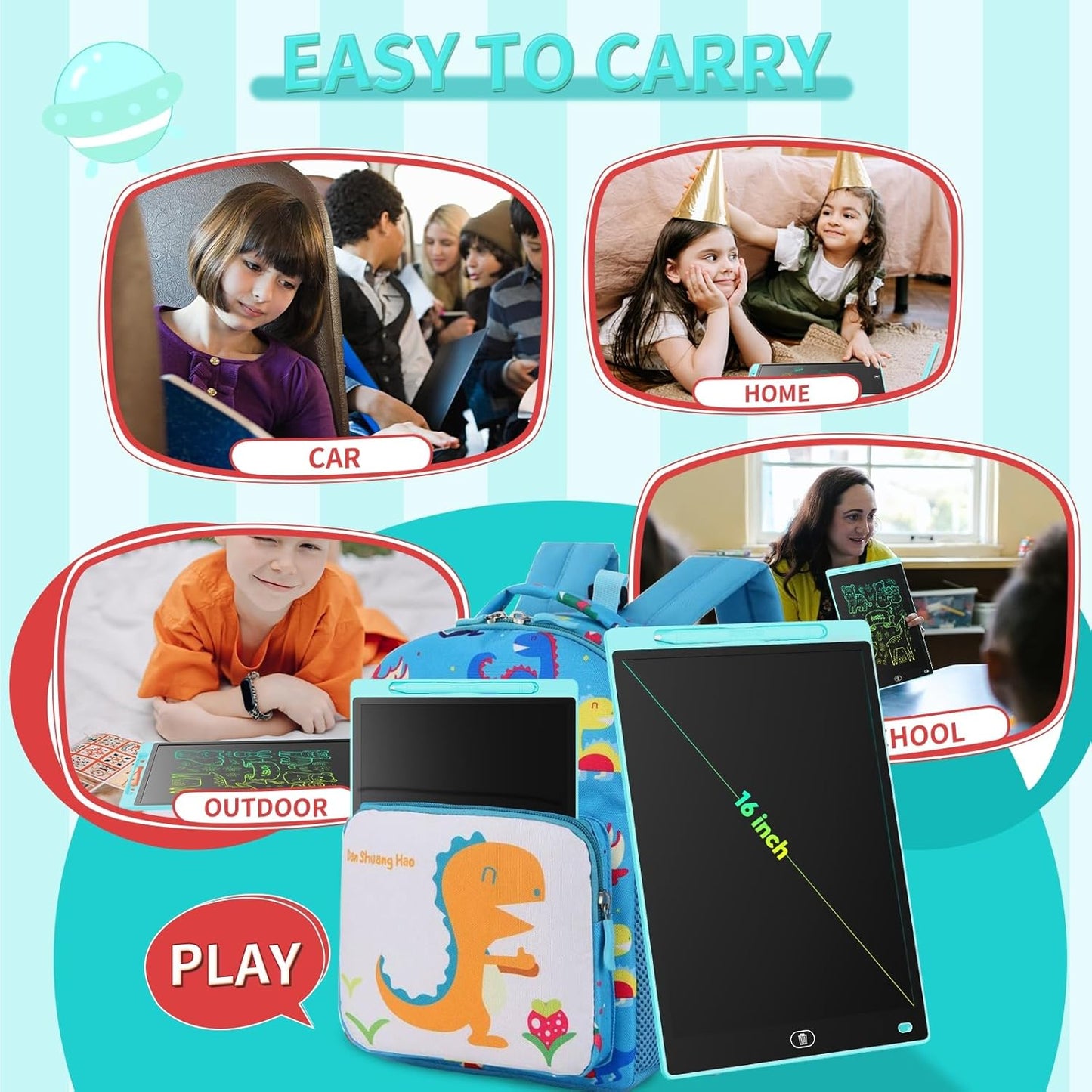[GOLD] 3-Pack Reusable LCD Drawing Board for Kids – Paper-Free Doodle Tablets