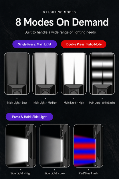 [GOLD] High-Performance Clip-On EDC Flashlight with Magnetic Base