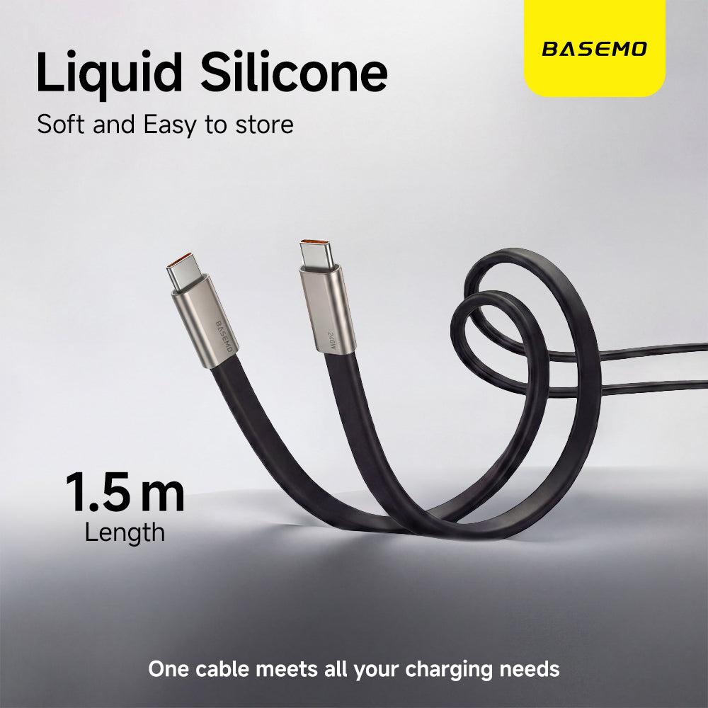 [GOLD] Basemo 2-in-1 240W Charging Cable with Hidden Phone Stand