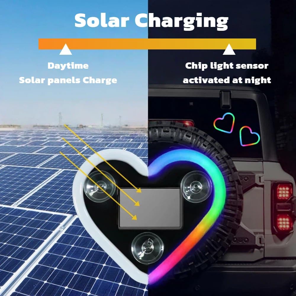 [GOLD] LumiHeart RGB Wireless Car Window Light With Smart Lighting