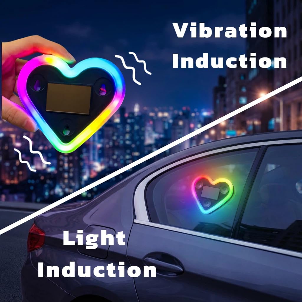 [GOLD] LumiHeart RGB Wireless Car Window Light With Smart Lighting