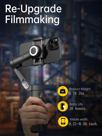 [GOLD] AOCHUAN Smart XE – 3-Axis Foldable Smartphone Gimbal with Gesture Control, Joystick, and AI Face Tracking