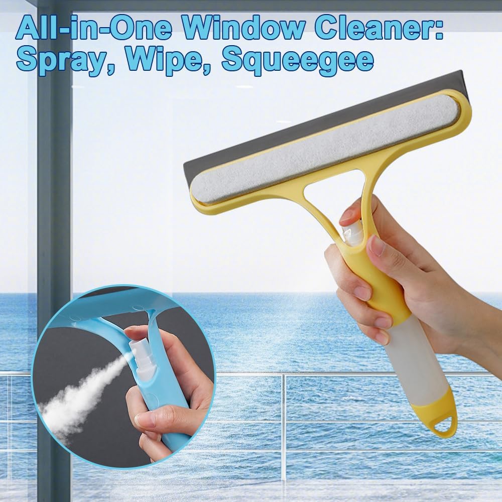 [GOLD] 3-in-1 Spray Window & Mirror Squeegee