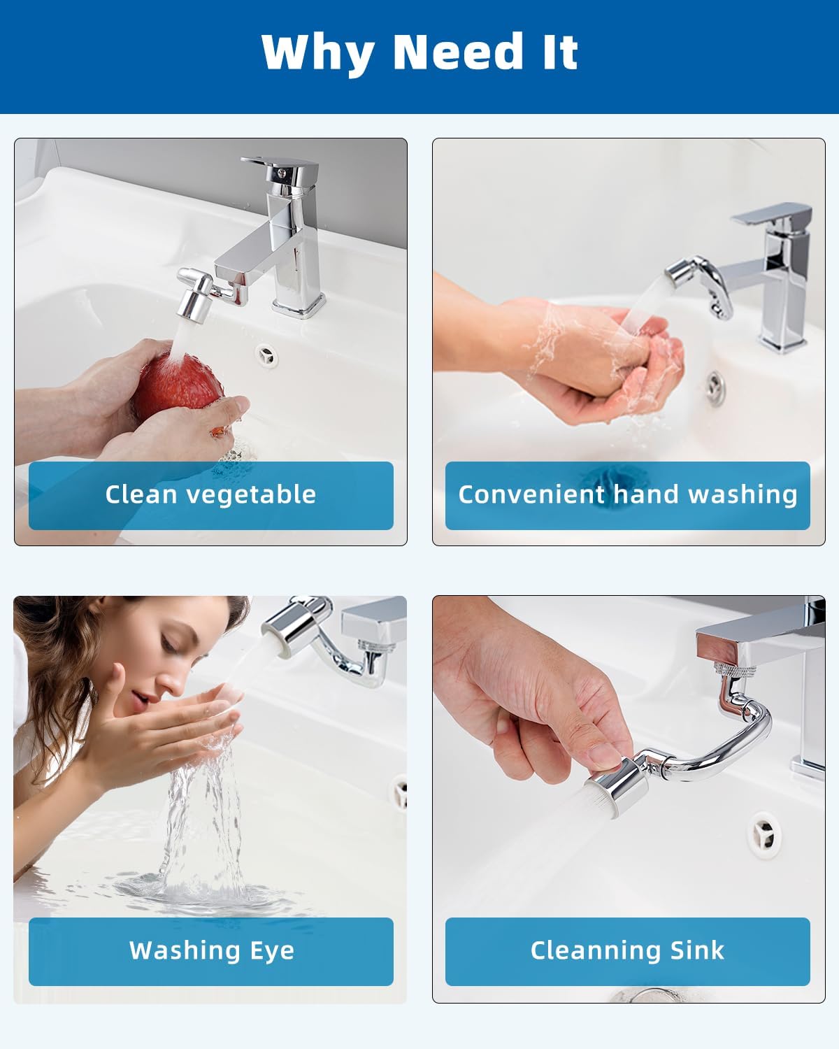 [GOLD] FlexiFlow 1080° Rotating Faucet Extender