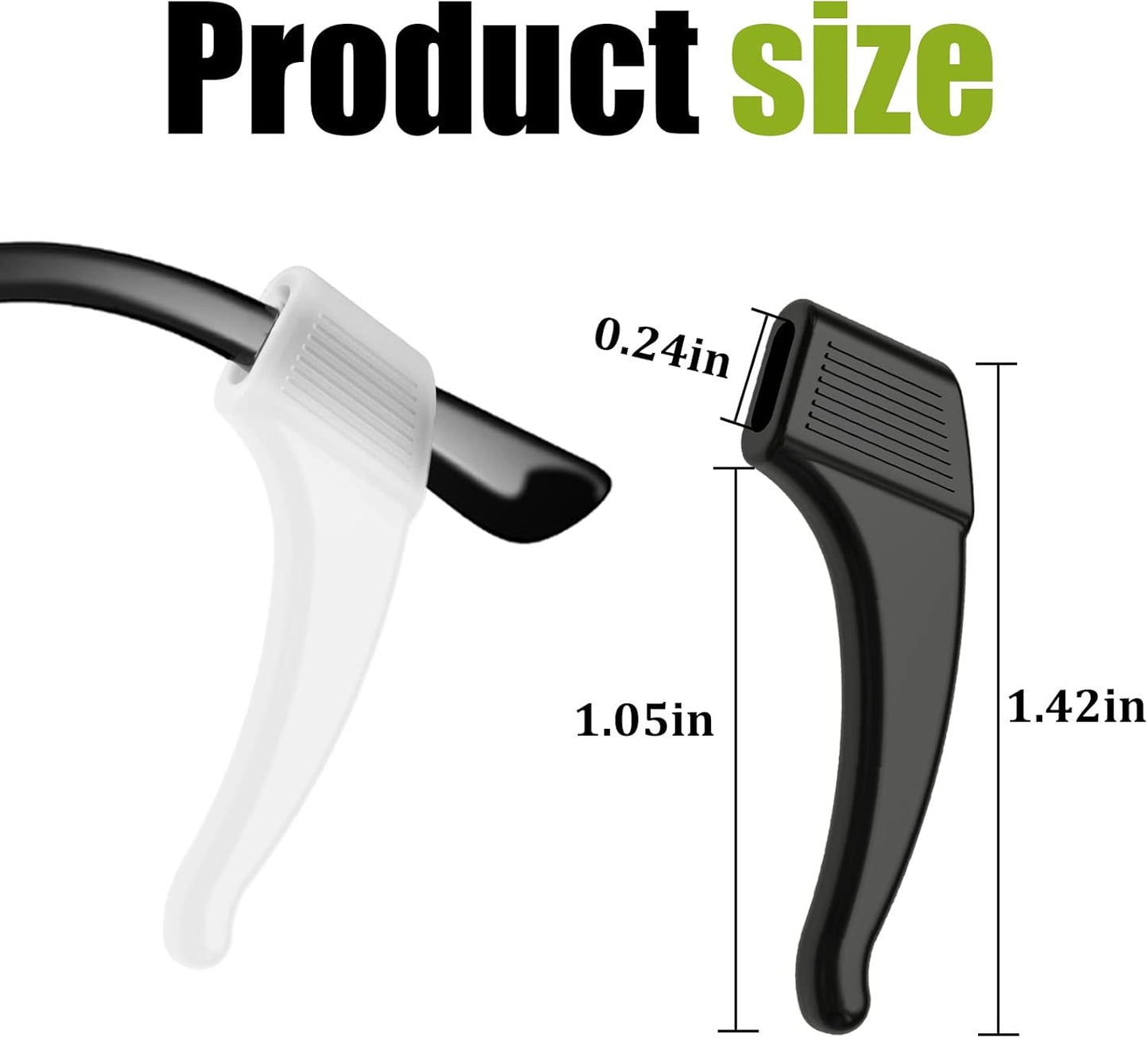 [GOLD] 10-Pack GripLock Comfort Ear Hooks — Anti-Slip Silicone Eyeglass Grips