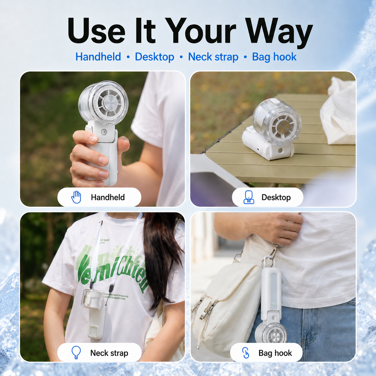 [GOLD] FrostBreeze 3-in-1 Cooling Mist Fan with Semiconductor Cooling Plate
