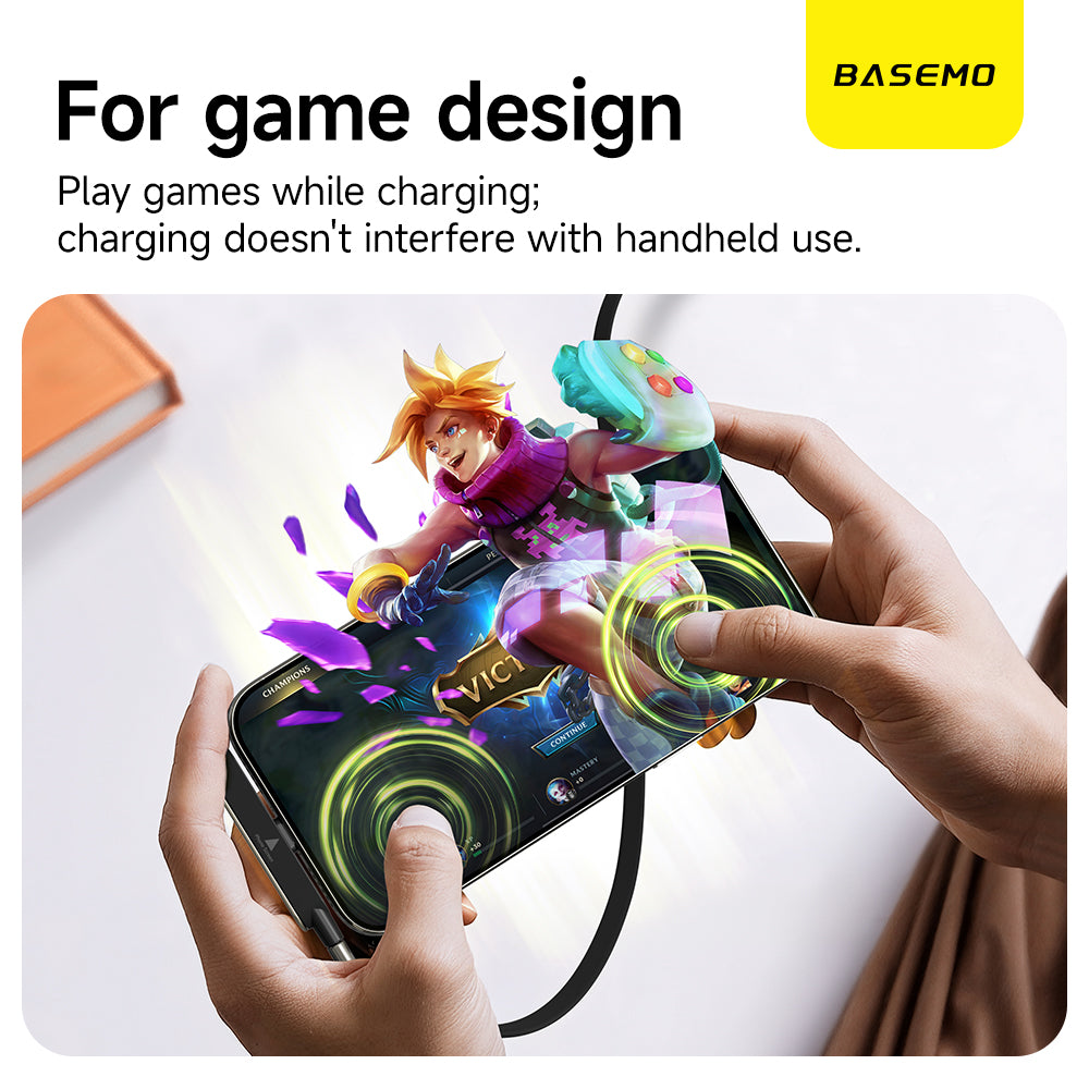 [GOLD] Basemo 2-in-1 240W Charging Cable with Hidden Phone Stand