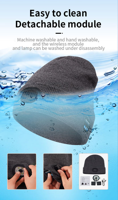 [GOLD] Smart Bluetooth Beanie with Headlamp