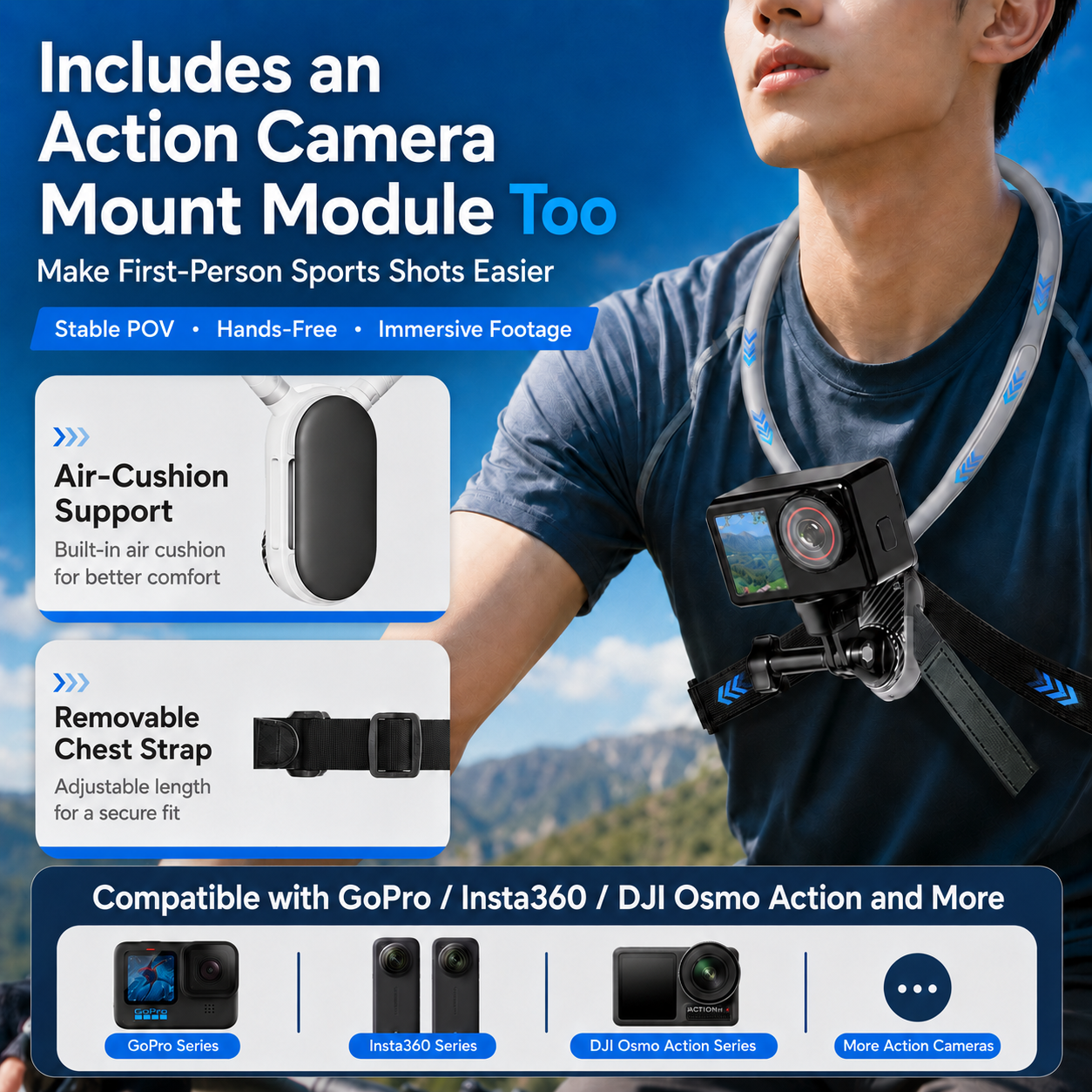[GOLD] Varnelo 2-in-1 POV Neck Mount