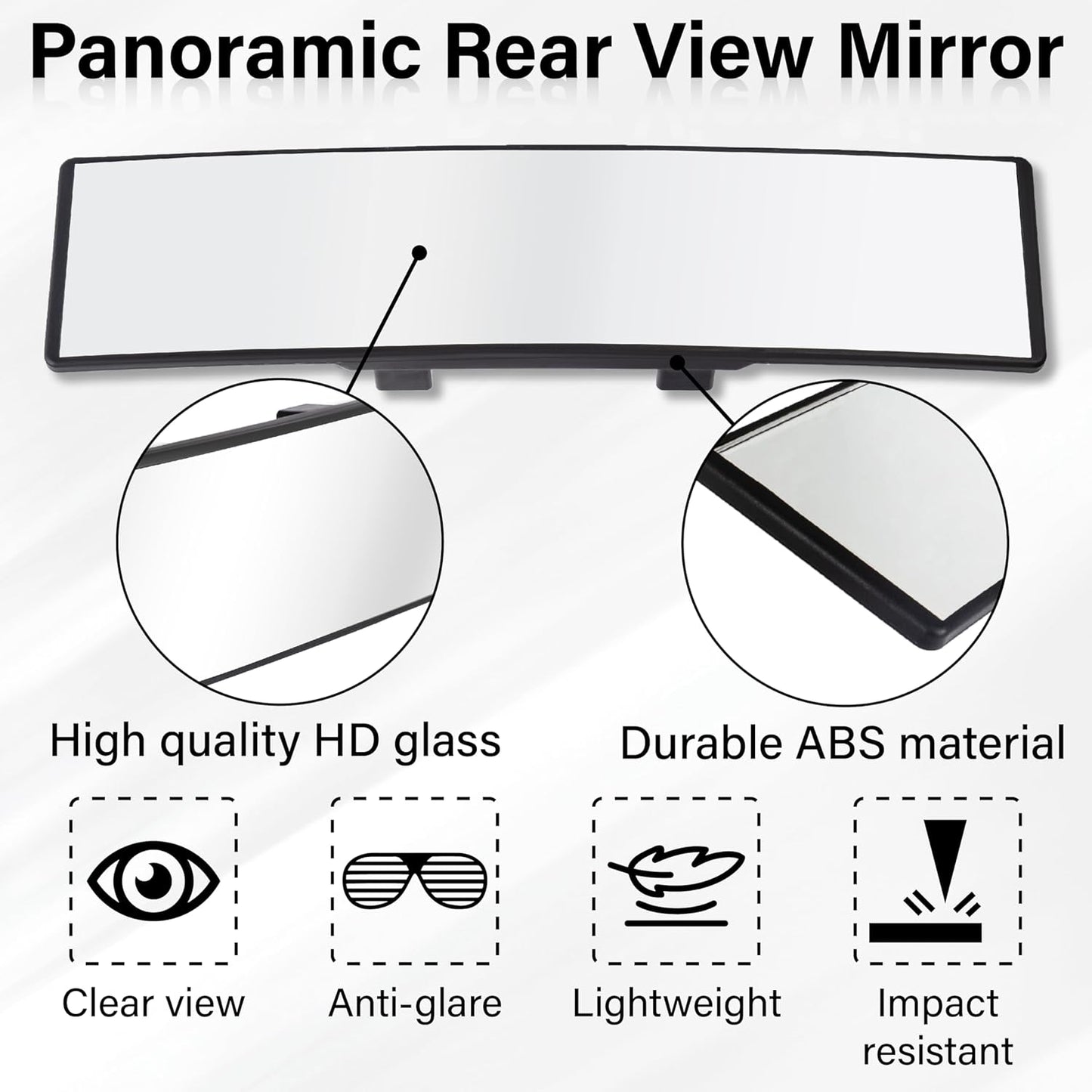 [GOLD] SnapView Panoramic Clip-On Rearview Mirror