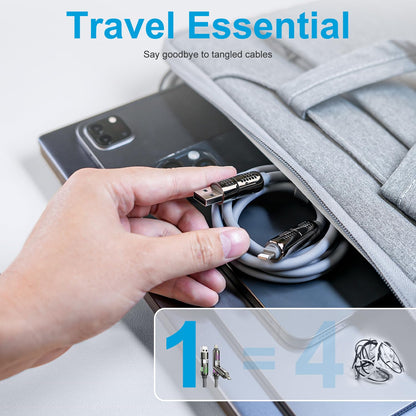 [GOLD] UniCore 240W 4-in-1 Fast Charging Cable – One Cable for Every Device