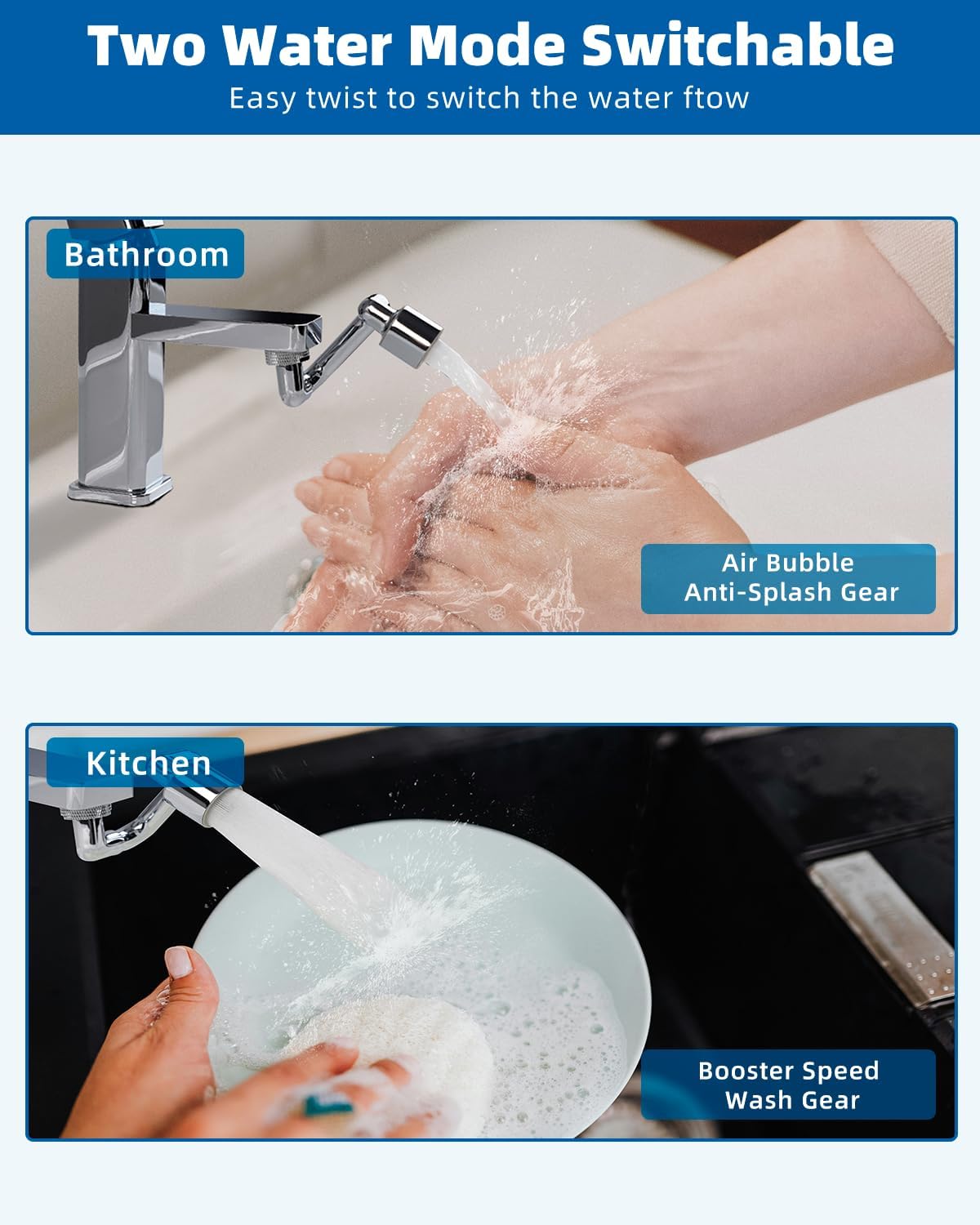 [GOLD] FlexiFlow 1080° Rotating Faucet Extender
