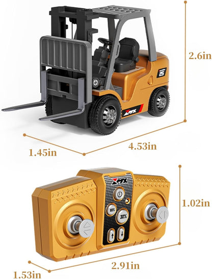 [GOLD] MicroCrew™ Mini RC Construction Series – Pocket Dump Truck, Excavator & Forklift Set