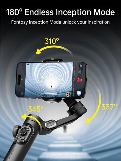 [GOLD] AOCHUAN Smart XE – 3-Axis Foldable Smartphone Gimbal with Gesture Control, Joystick, and AI Face Tracking