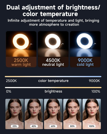 [GOLD] SnapLite Pro – CRI 95+ Magnetic 3-in-1 Selfie Light with Mirror