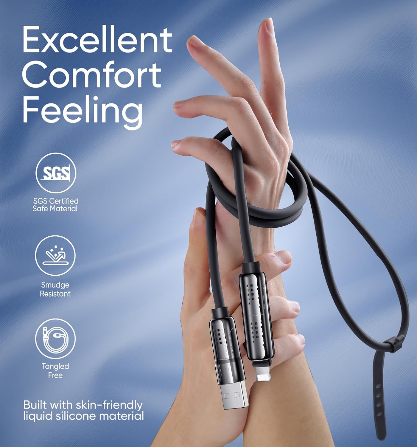 [GOLD] UniCore 240W 4-in-1 Fast Charging Cable – One Cable for Every Device